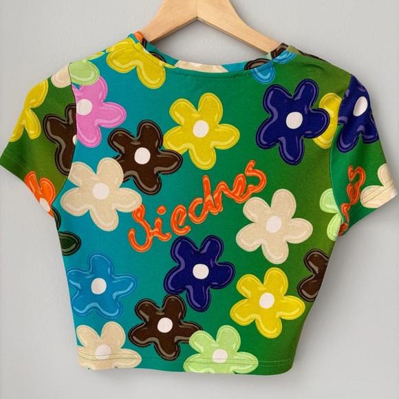 SIEDRES Size S Vintage Inspired Floral Retro Crop Top - BOHO - Picture 3 of 7